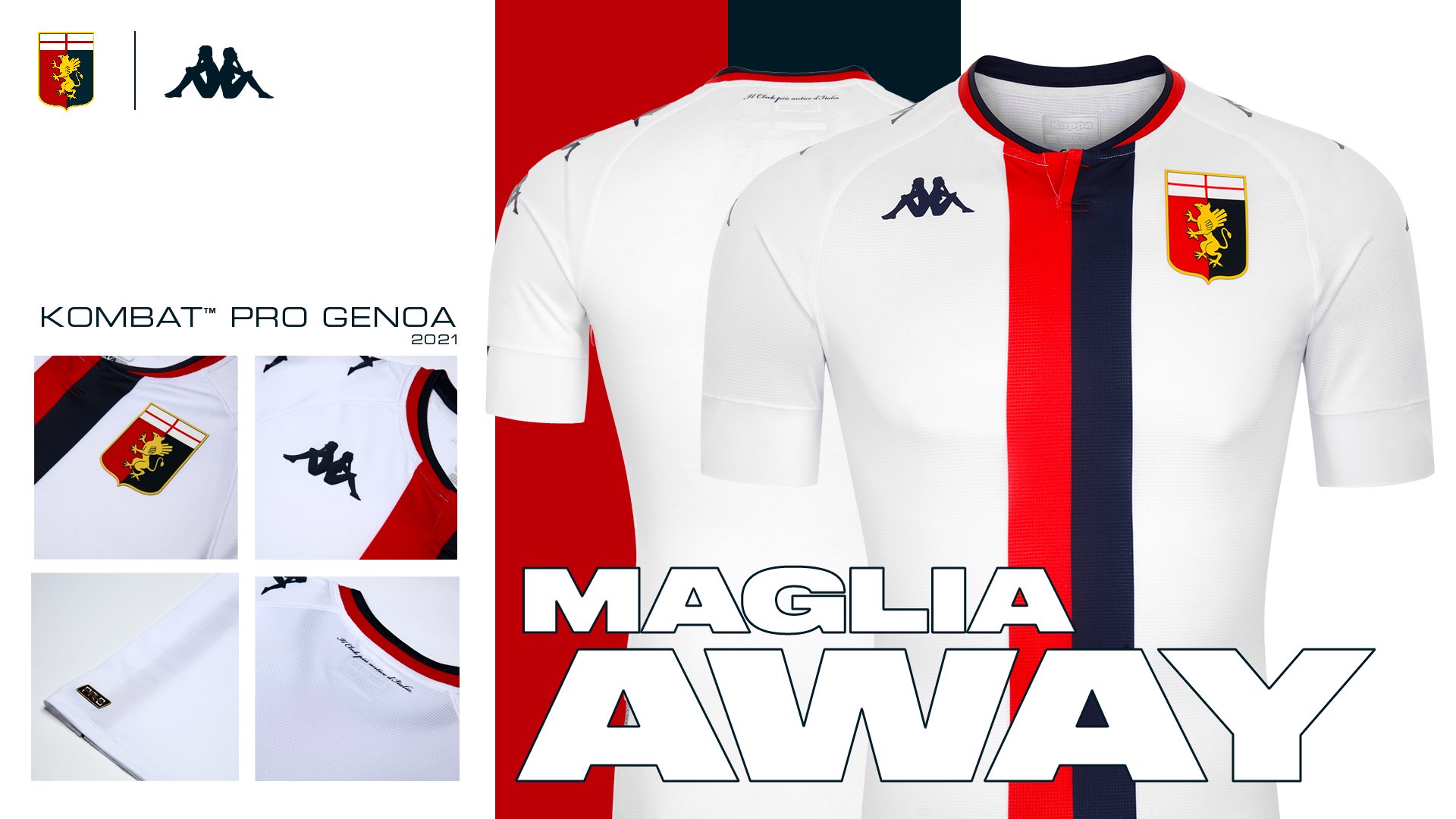 Genoa CFC Away soccer jersey 2020/21 - Kappa –