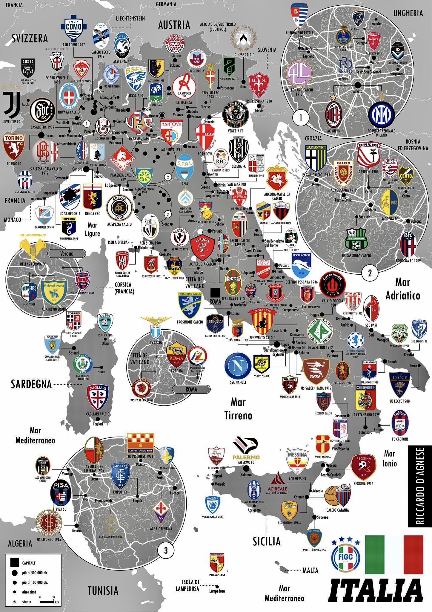 Calcio Crest Map By Riccardo D Agnese Forza27